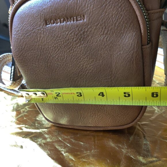 Crossbody Purse Vegan Leather Travel Purse by Bostonten. 2 zip compartments. - Picture 7 of 8